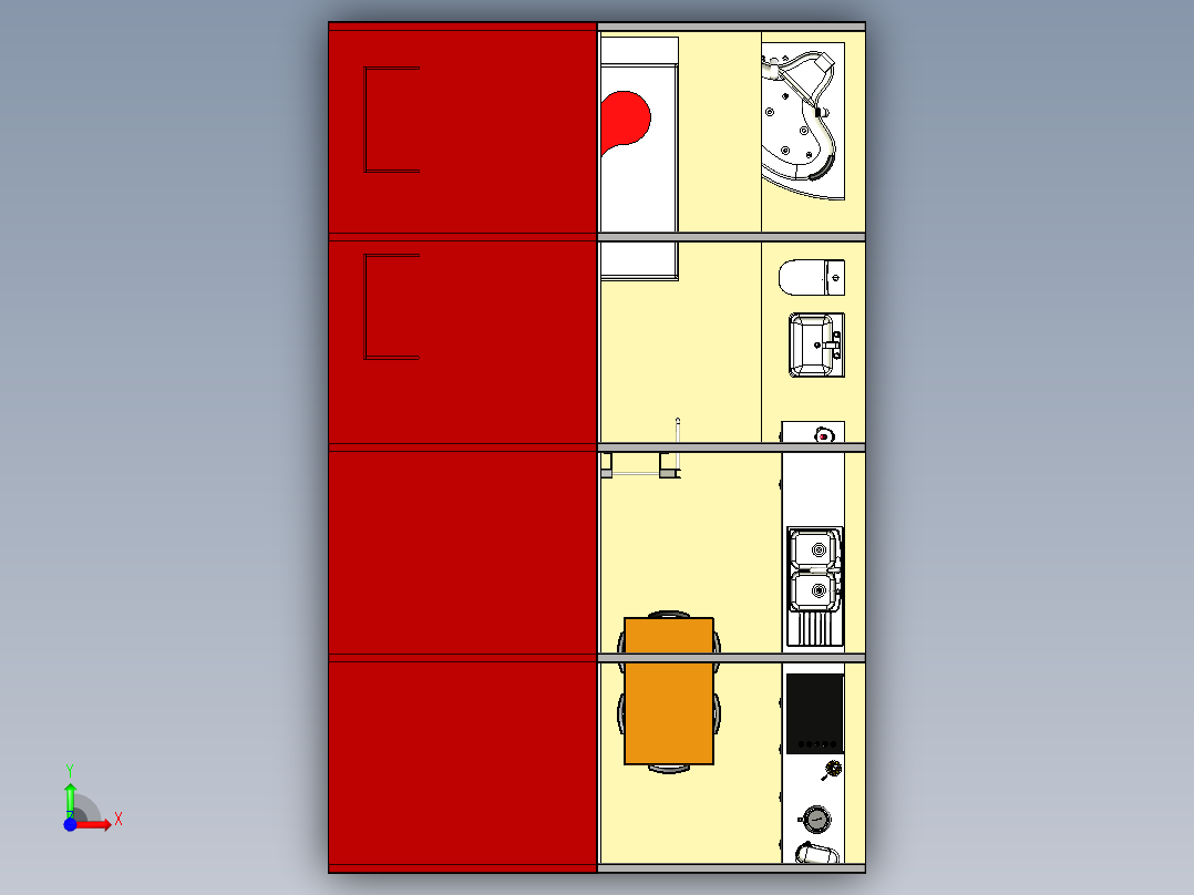 多层立体式loft公寓前视图