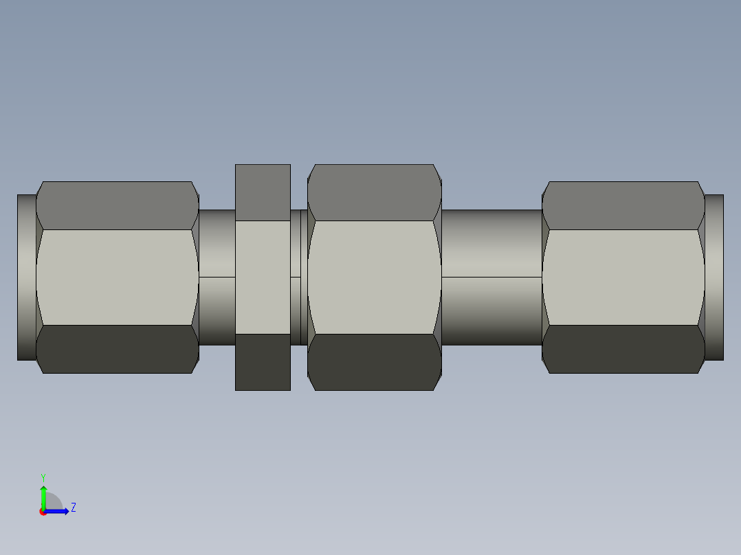 卡套式工业通用硬管接头6_wbu-s左视图