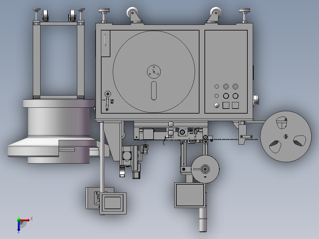 电子产品全自动包装机俯视图