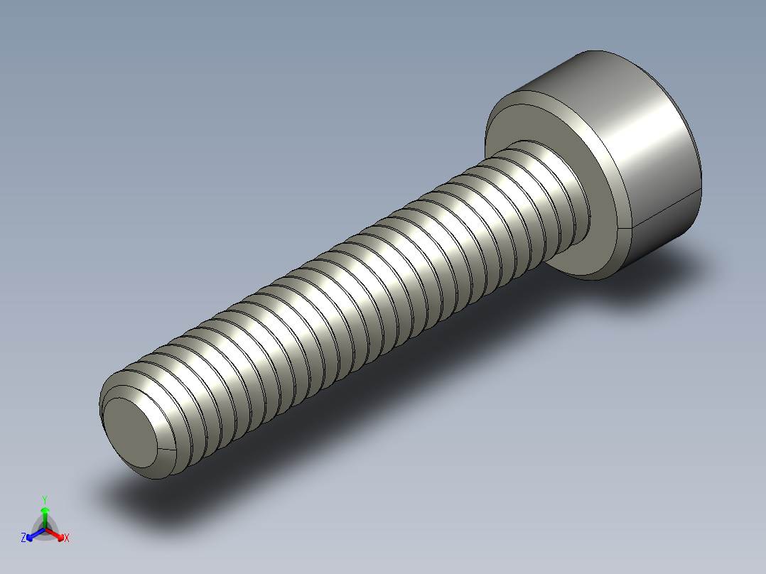 M4 x 0.7mm Thread 20mm LONG SOCKET HEAD CAP SCREW.STEP主视图