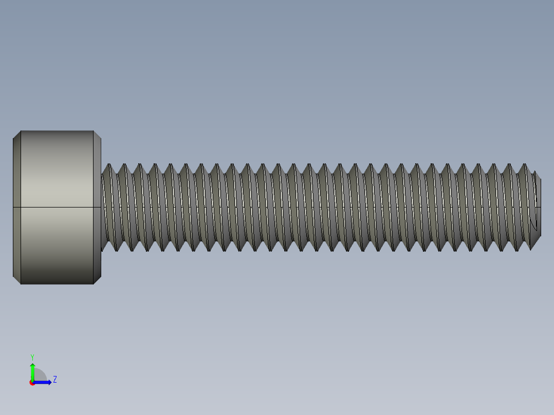M4 x 0.7mm Thread 20mm LONG SOCKET HEAD CAP SCREW.STEP左视图