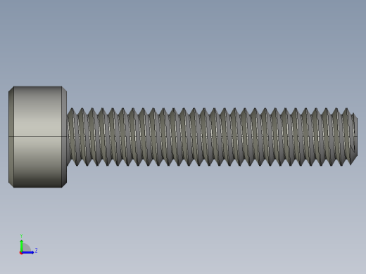 M4 x 0.7mm Thread 20mm LONG SOCKET HEAD CAP SCREW.STEP左视缩略图