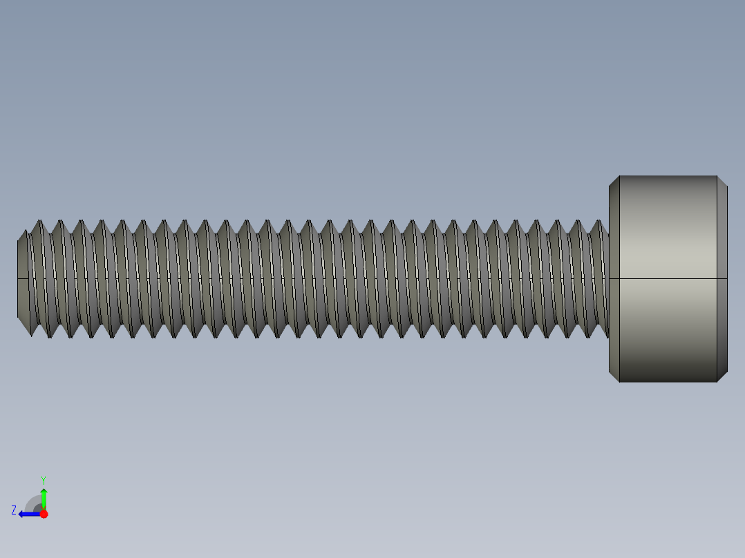 M4 x 0.7mm Thread 20mm LONG SOCKET HEAD CAP SCREW.STEP右视图