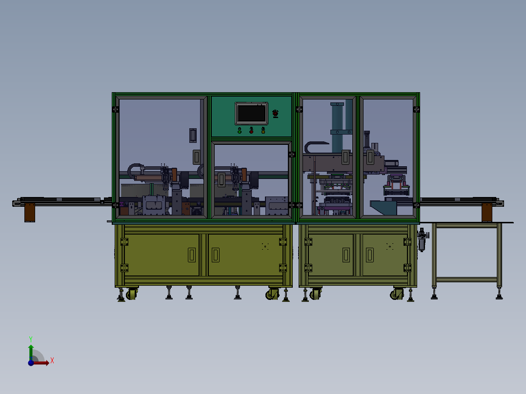新能源动力电池电芯支架组合压紧机sw21可编辑前视图