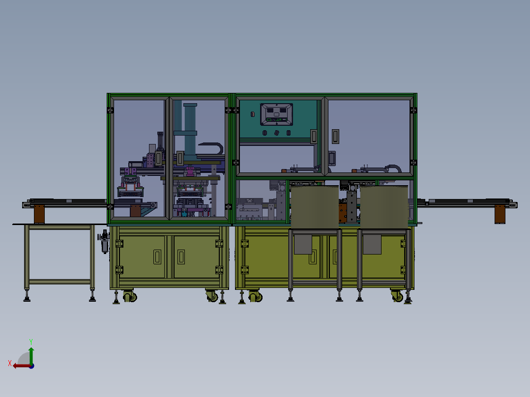 新能源动力电池电芯支架组合压紧机sw21可编辑后视图