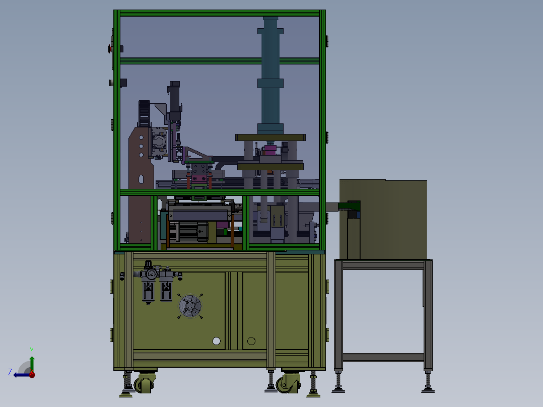 新能源动力电池电芯支架组合压紧机sw21可编辑右视图
