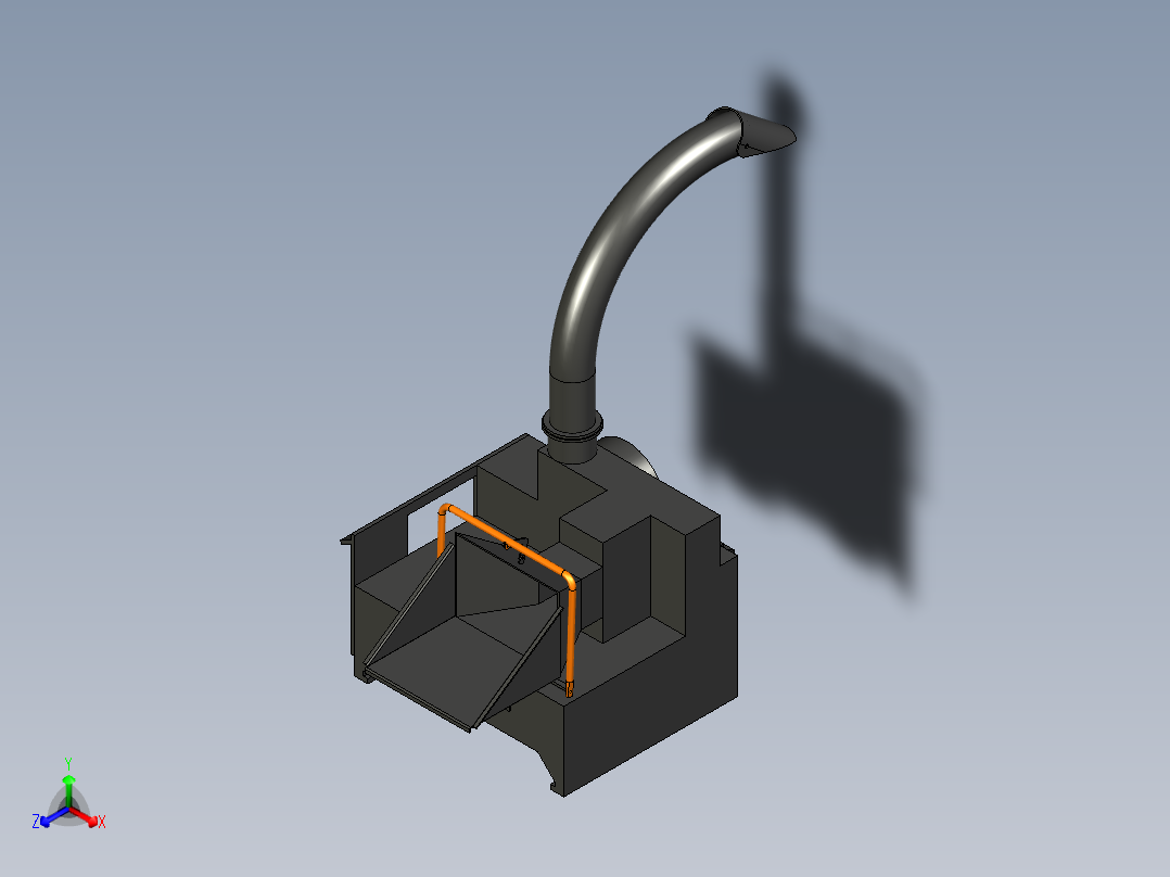 B2004536-滑移式木材粉碎机正等轴测图