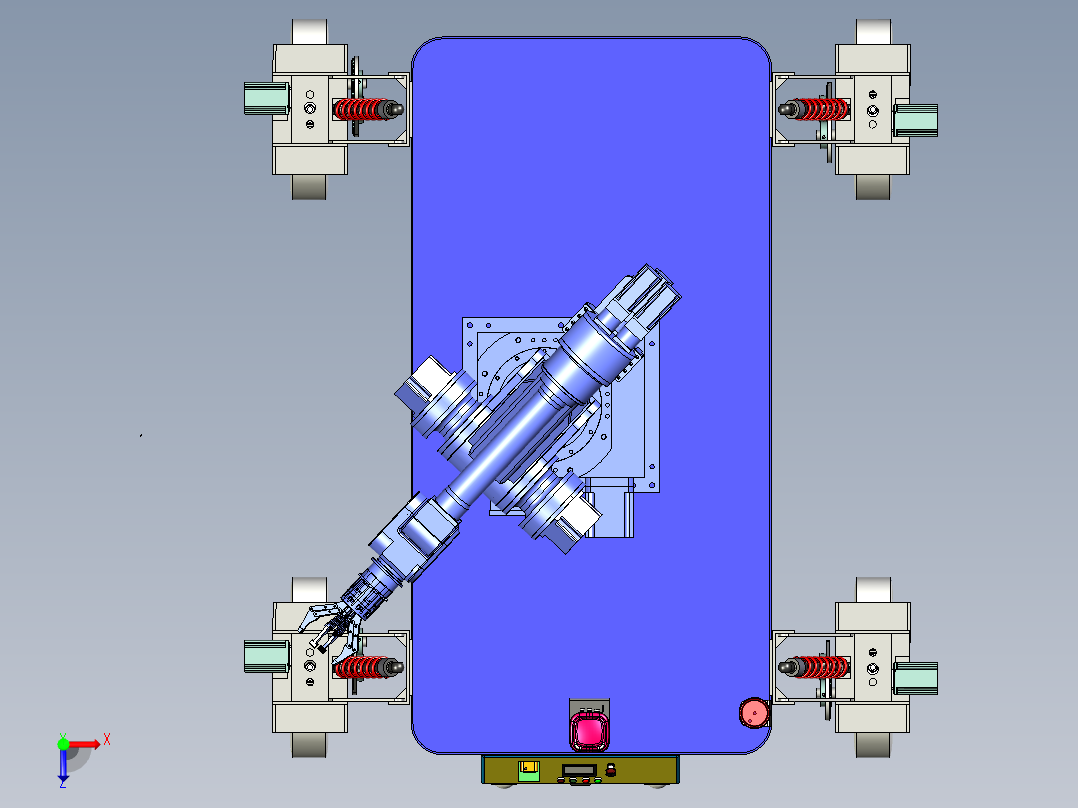 背负式复合智能小车俯视图