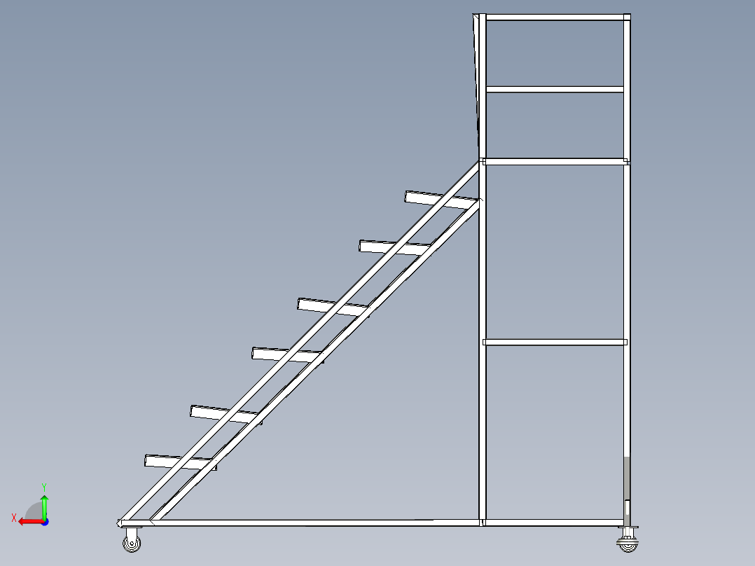 工业登高梯后视图