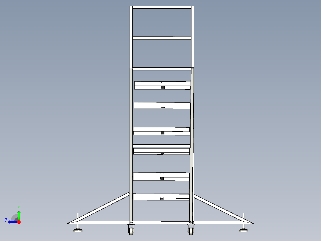 工业登高梯右视图