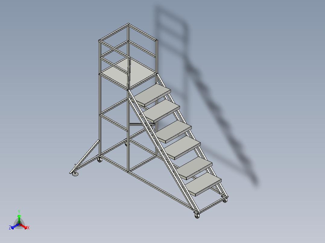 工业登高梯正等轴测图