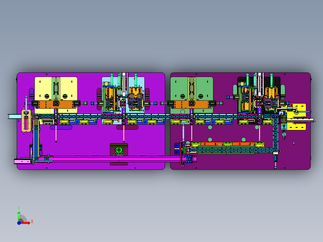 气管T型三通组装机前视图