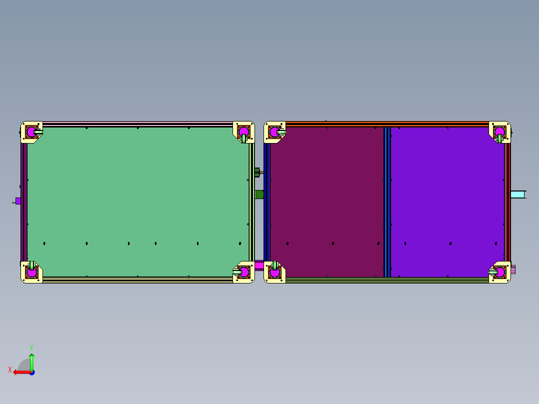 气管T型三通组装机后视图