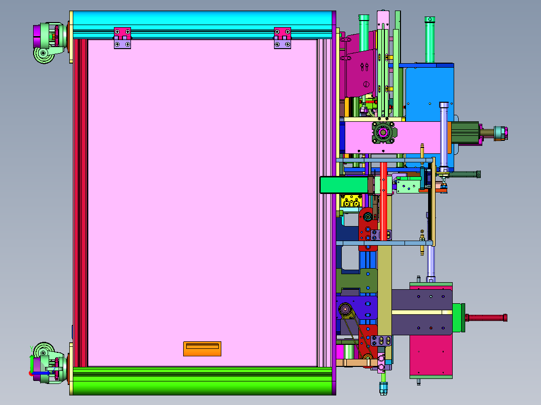 气管T型三通组装机左视图