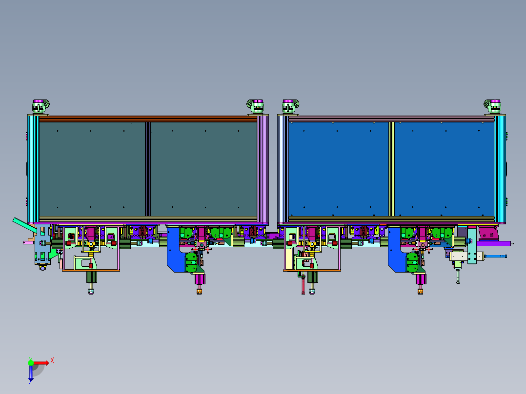 气管T型三通组装机俯视图