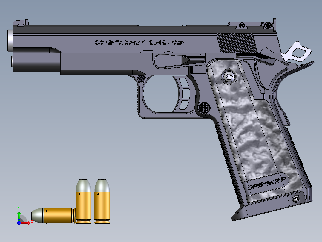 柯尔特.45手枪前视图