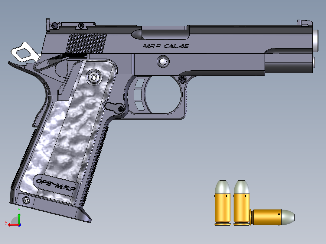 柯尔特.45手枪后视图