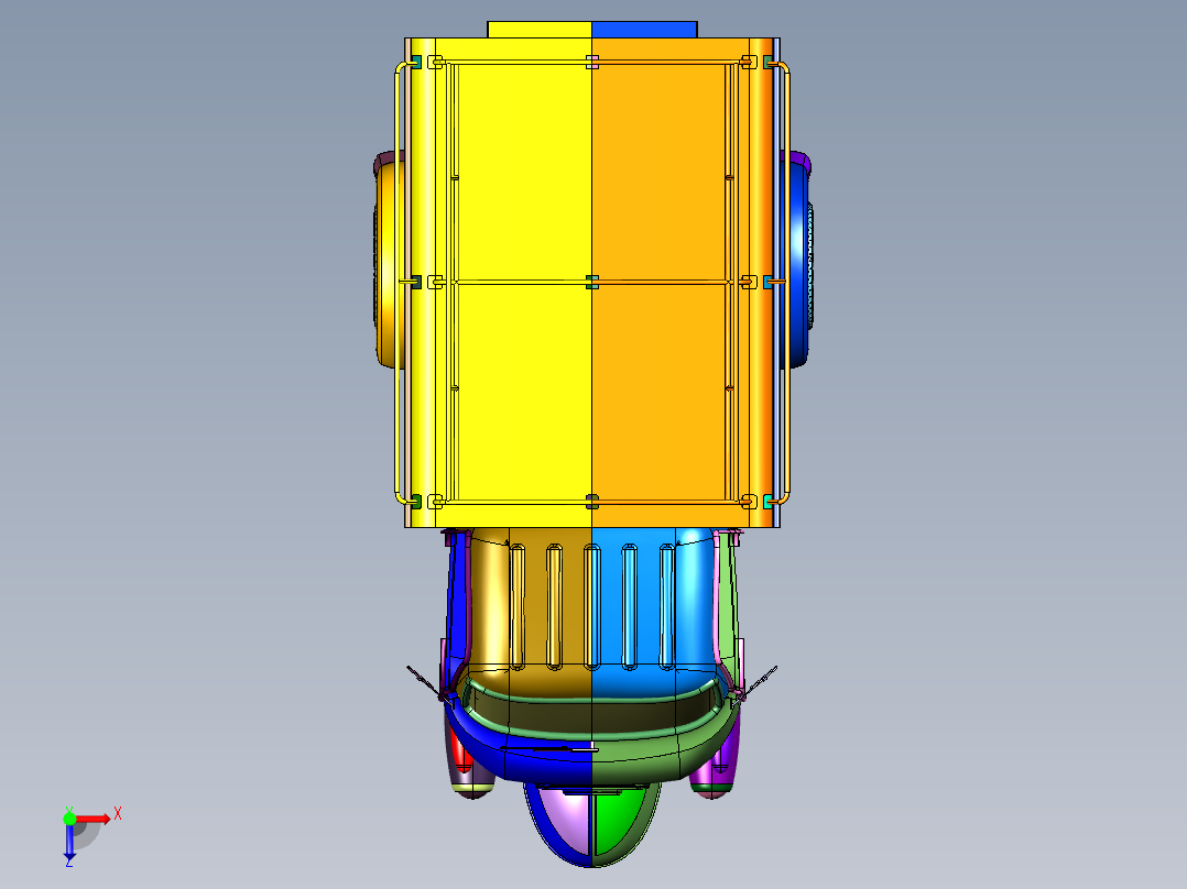 载重货运两用三轮车俯视图