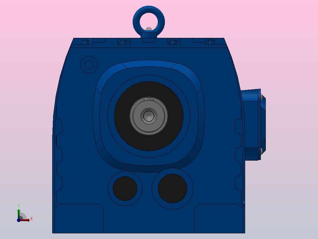 R87底脚轴伸式安装斜齿轮减速机R87-Y2.2-4P-100-M1-0°前视图