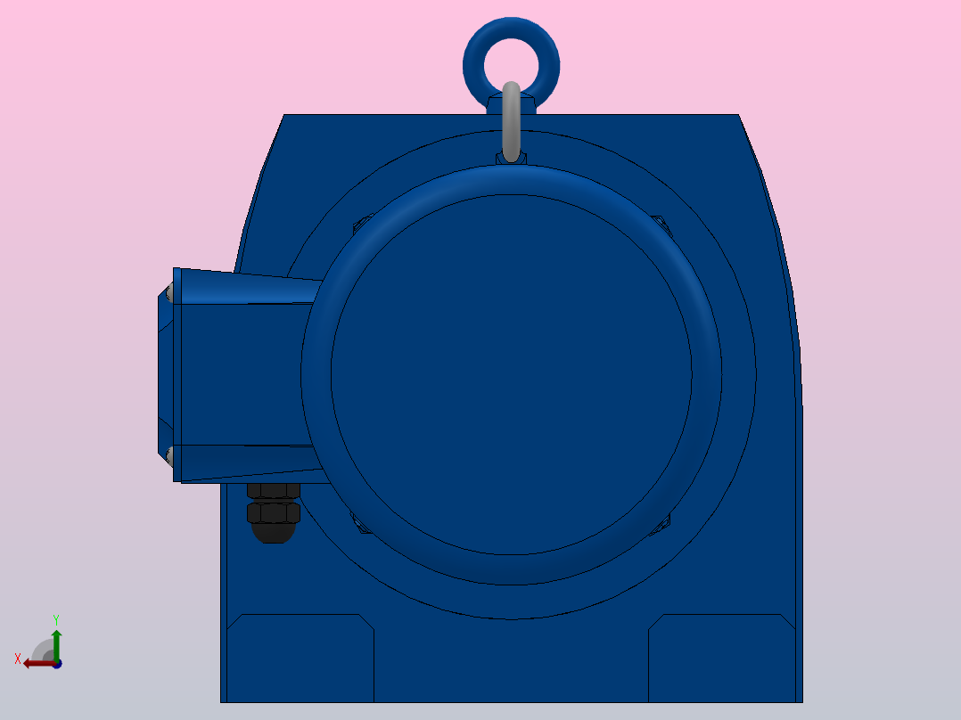 R87底脚轴伸式安装斜齿轮减速机R87-Y2.2-4P-100-M1-0°后视图