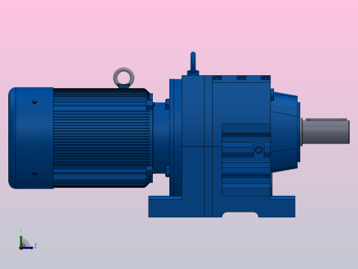 R87底脚轴伸式安装斜齿轮减速机R87-Y2.2-4P-100-M1-0°左视缩略图
