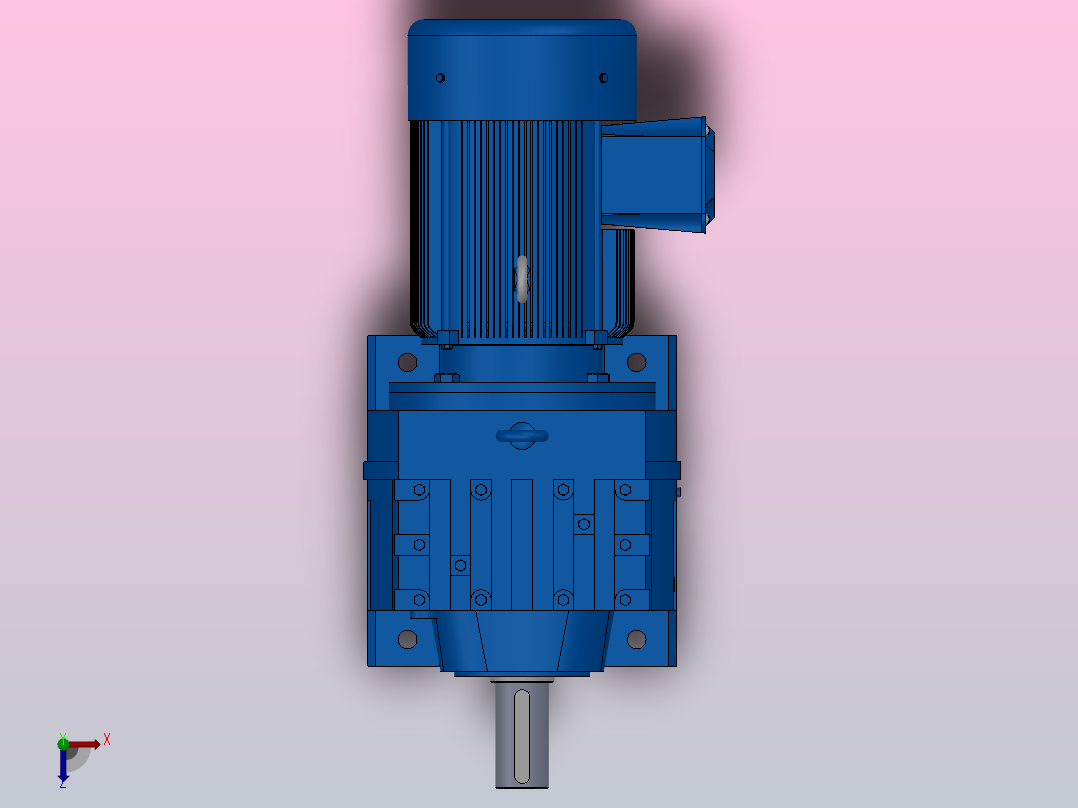R87底脚轴伸式安装斜齿轮减速机R87-Y2.2-4P-100-M1-0°俯视图