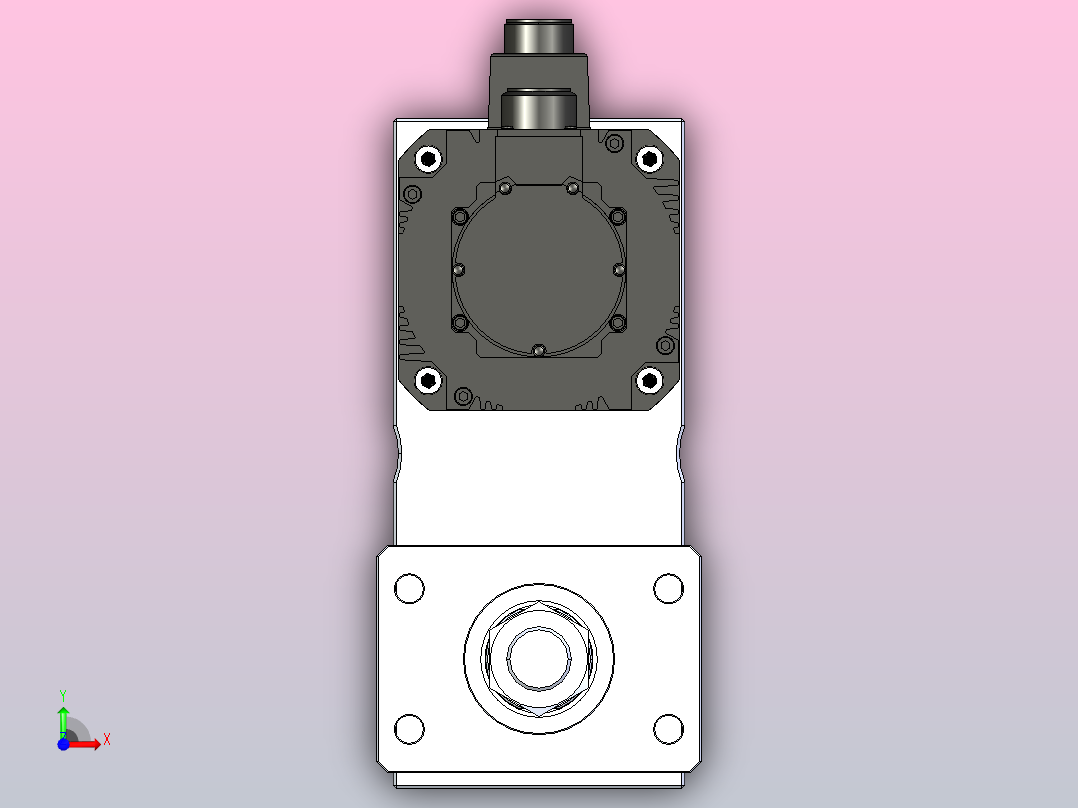 MTA80-300-P10-FF-P-K□-P1500（2000）W-S3 MTA80电动缸 最大负载35KN 额定负载30KN 1500(2000)W电机间接安装 配减速机前视图