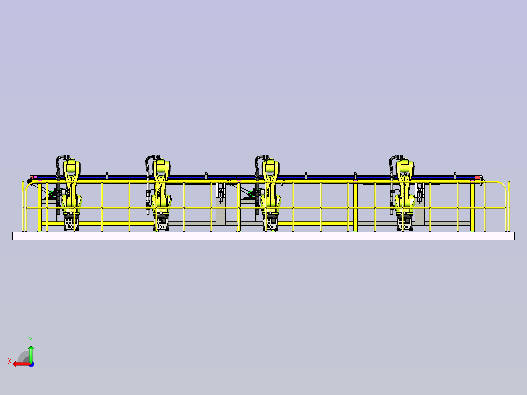 机器人自动化生产线设计后视图