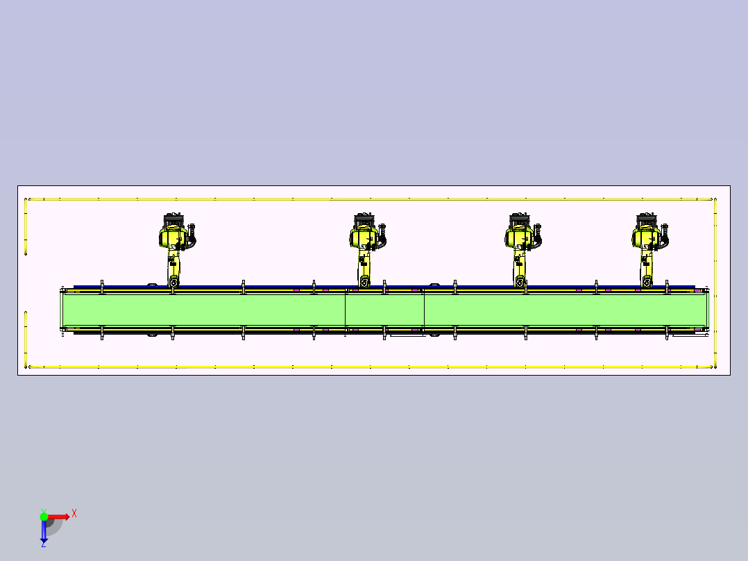 机器人自动化生产线设计俯视图