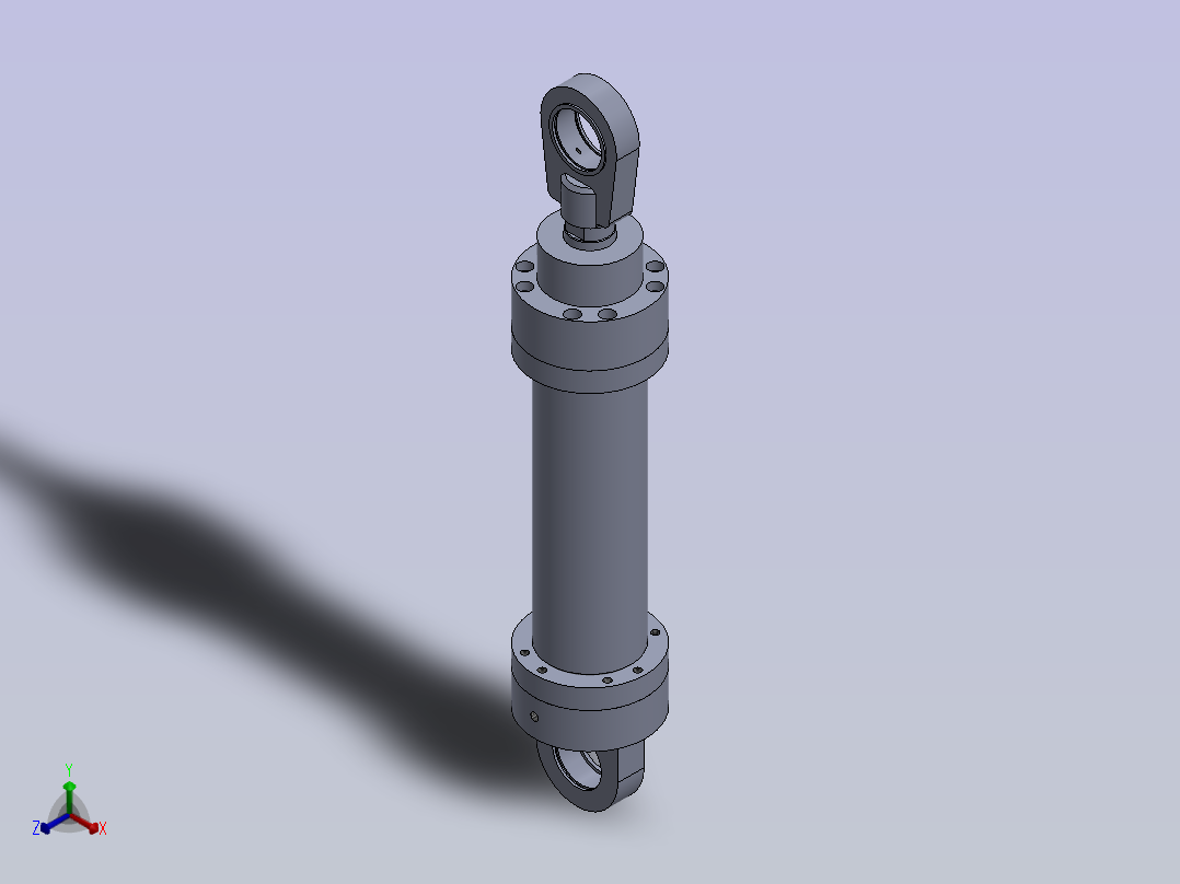 固定眼前后油缸正等轴测图