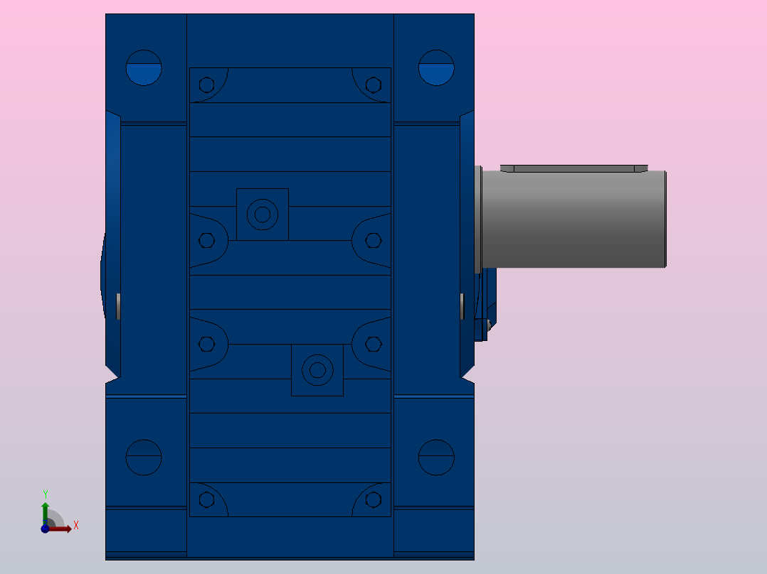 K107底脚轴伸式安装螺旋锥齿轮减速机K107-YV1.5-8P-110.83-M1-0°-A前视图
