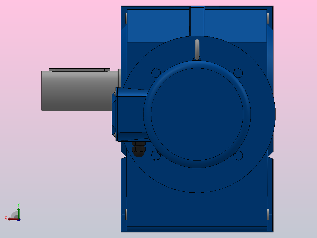 K107底脚轴伸式安装螺旋锥齿轮减速机K107-YV1.5-8P-110.83-M1-0°-A后视图