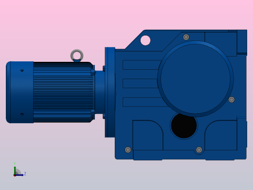 K107底脚轴伸式安装螺旋锥齿轮减速机K107-YV1.5-8P-110.83-M1-0°-A左视缩略图