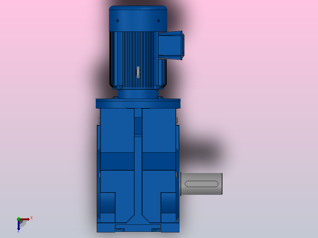 K107底脚轴伸式安装螺旋锥齿轮减速机K107-YV1.5-8P-110.83-M1-0°-A俯视图