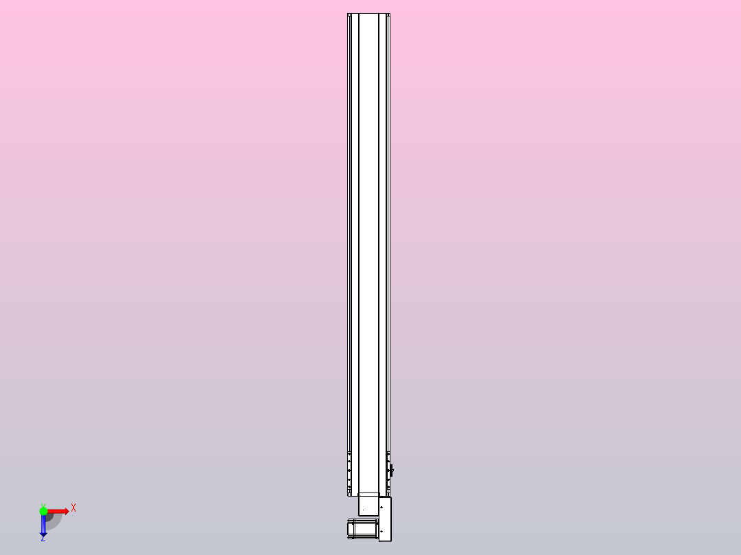 皮带直线轴半封闭可选导轨TPA-HNB-175D-140-L1700-MR-Y-P75-N3俯视图