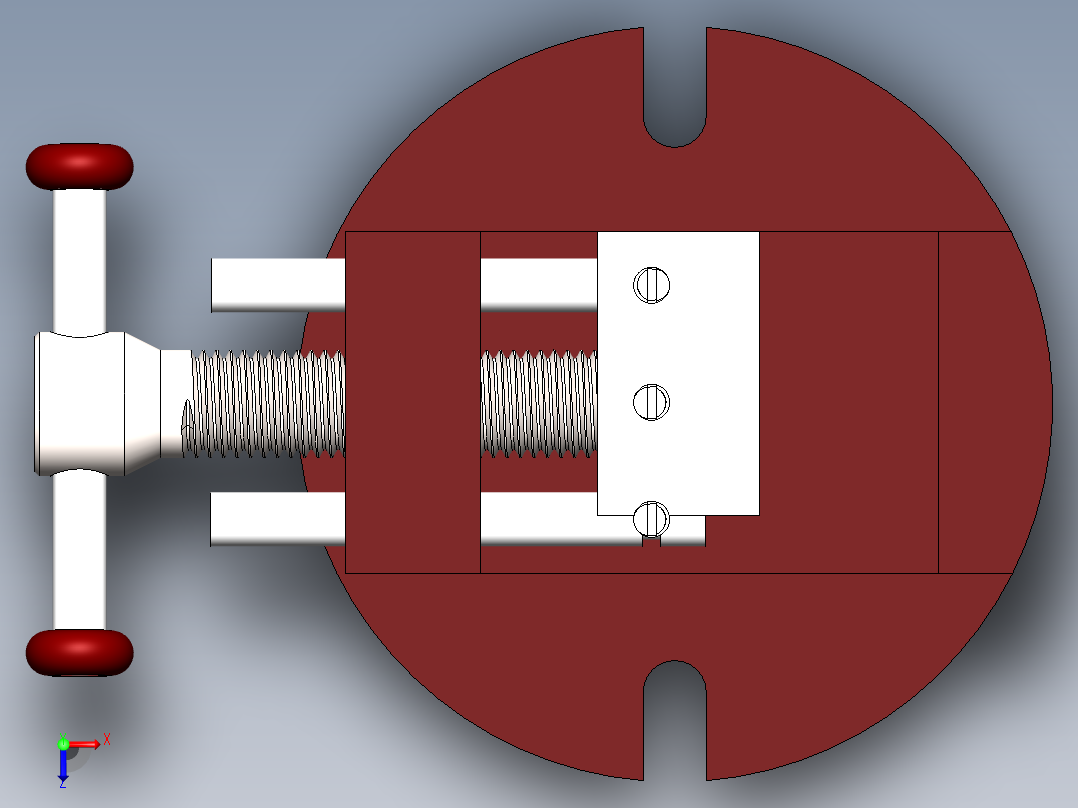 虎台钳3D模型俯视图
