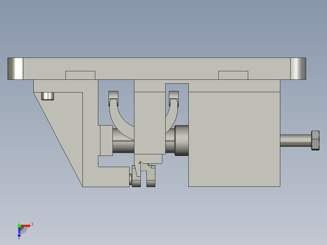 杠杆(三)(CA1340自动车床)机械加工工艺规程和铣8mm槽夹具设计【含三维】 俯视图