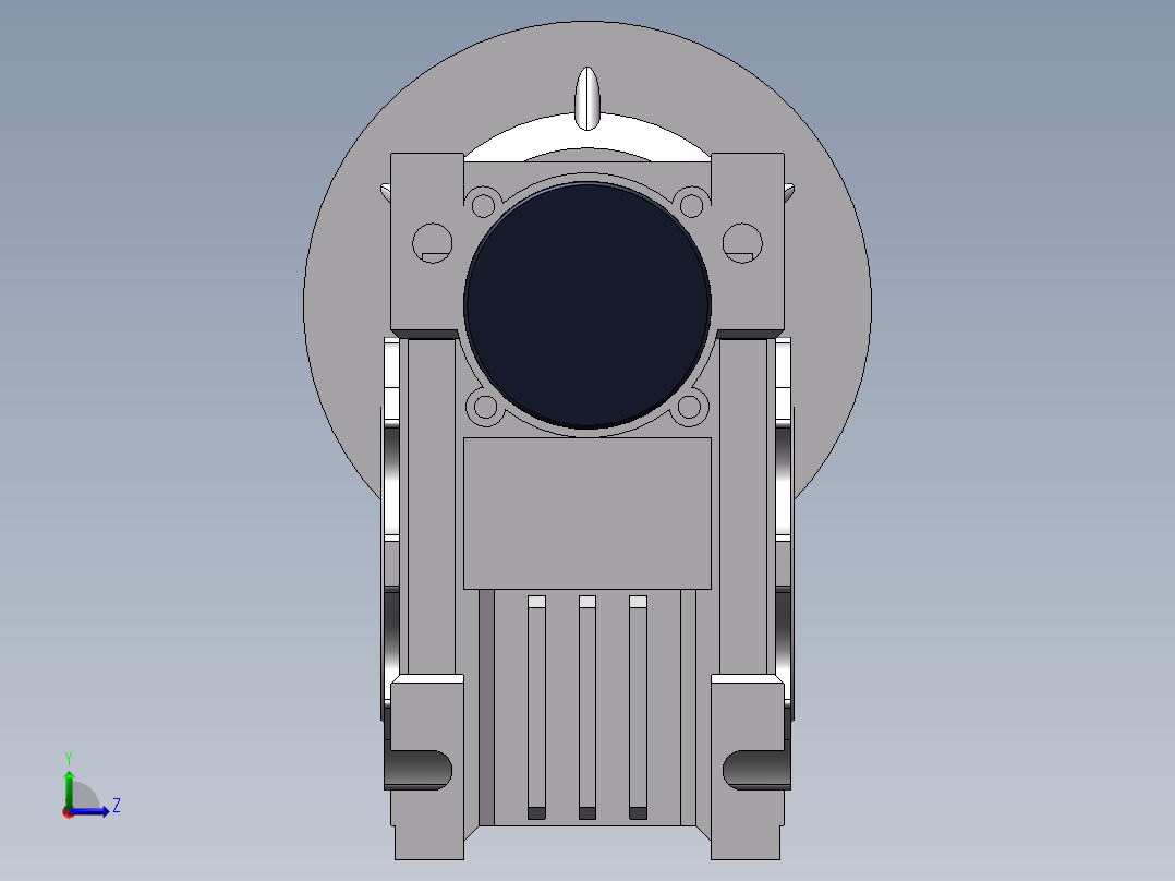 带涡轮减速箱电机左视图