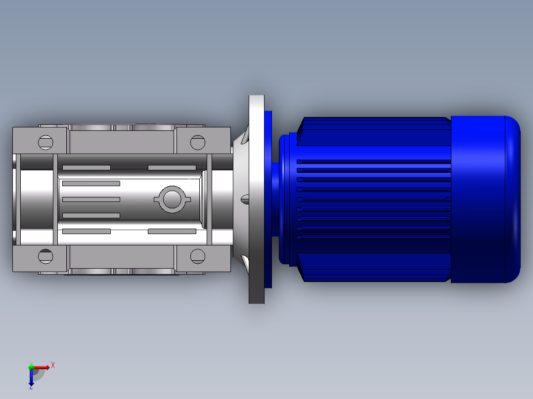 带涡轮减速箱电机俯视图