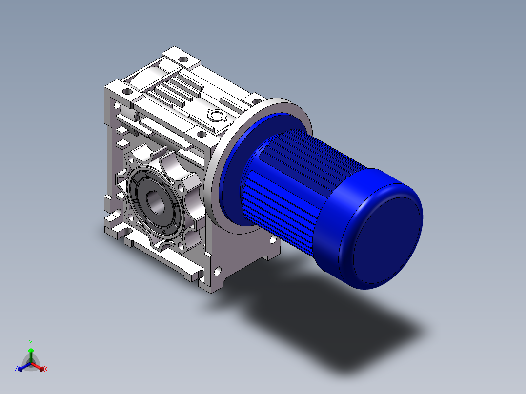 带涡轮减速箱电机正等轴测图