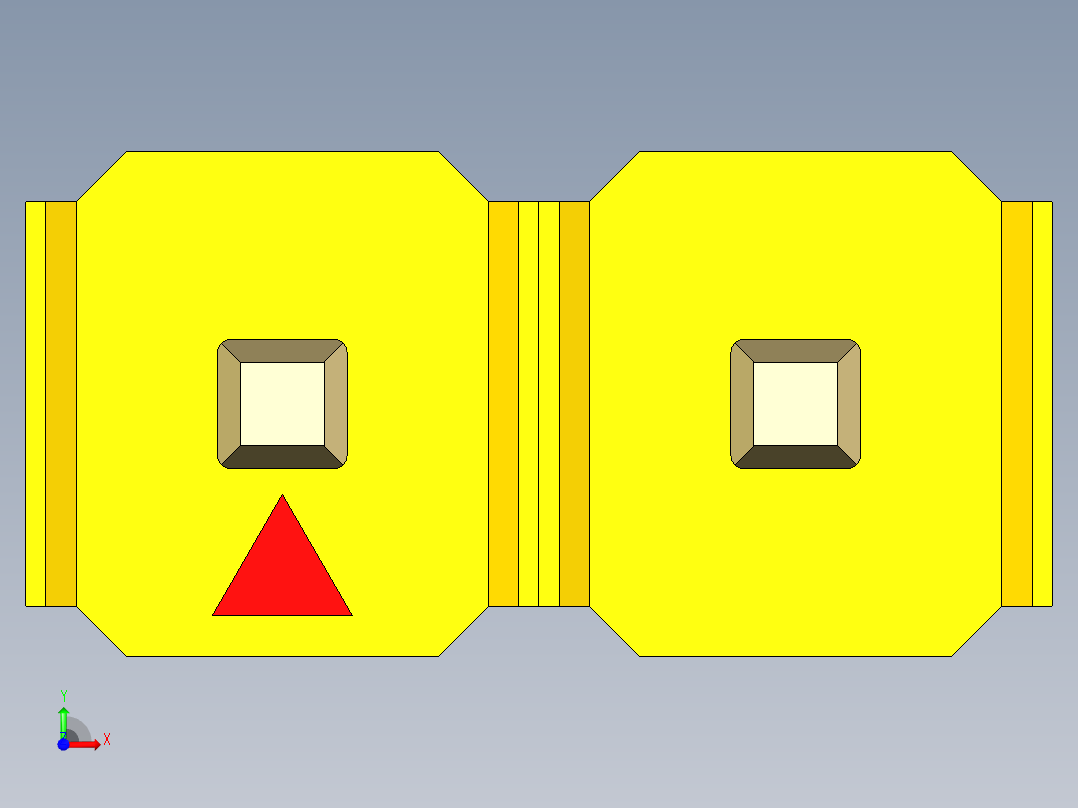 彩色公头100mil（2.54mm）系列-DS1021_yellow_1x02p_100mil_Type5_rev1.0前视图
