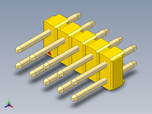 彩色公头100mil（2.54mm）系列-DS1021_yellow_2x05p_100mil_Type1_rev1.0