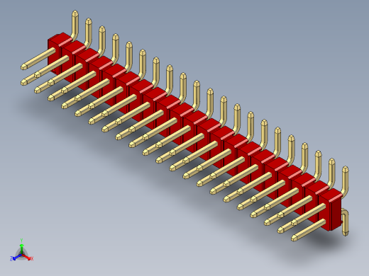 彩色公排针 100mil 2.54mm 系列-DS1022_red_42p_100mil_TypeSMT_rev1.0