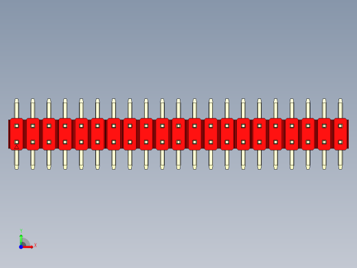 彩色公排针 100mil 2.54mm 系列-DS1022_red_42p_100mil_TypeSMT_rev1.0前视缩略图