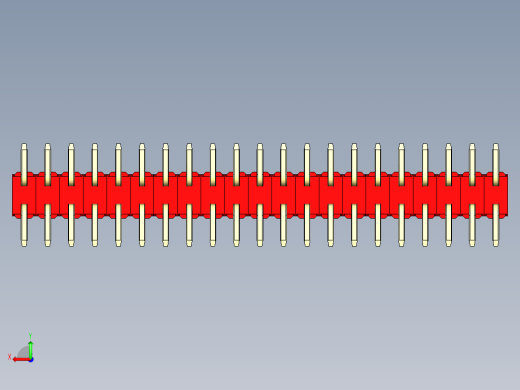 彩色公排针 100mil 2.54mm 系列-DS1022_red_42p_100mil_TypeSMT_rev1.0后视缩略图