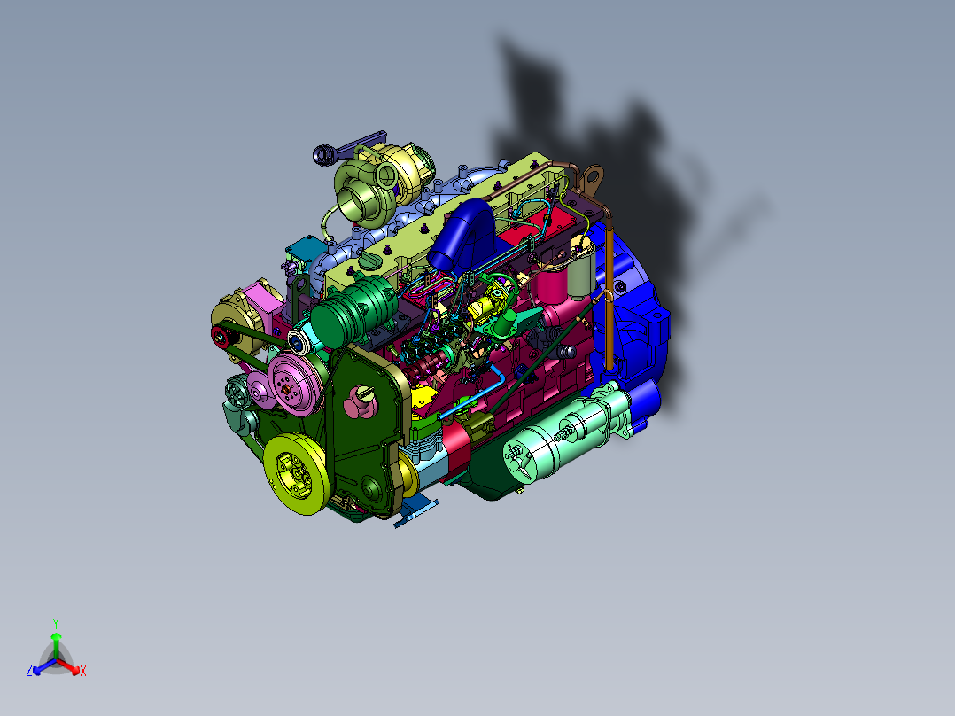 六缸增压多缸柴油引擎机