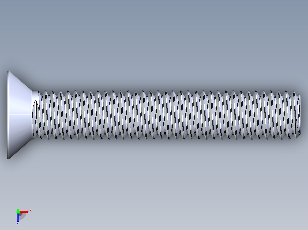锥形内六角头螺钉-FHCS 0.500x 3.000俯视图