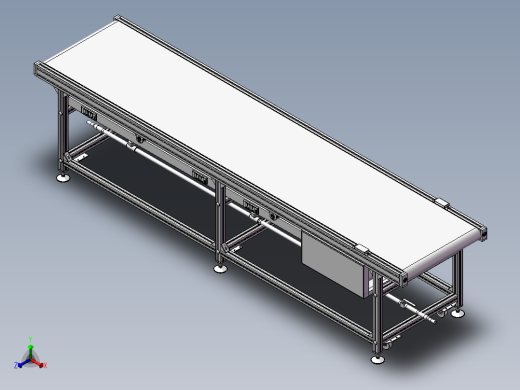 3M标准单层皮带线3D图纸 非标自动化机械三维