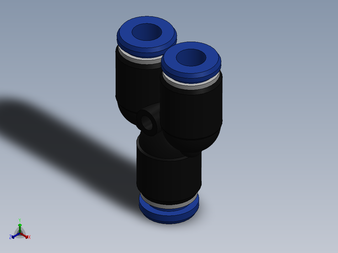 Ø6 UNIÃO Y (C00820600)正等轴测图