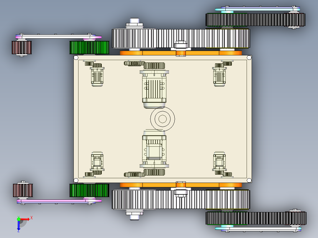 摆臂式爬楼梯越障履带车1422354==112俯视图